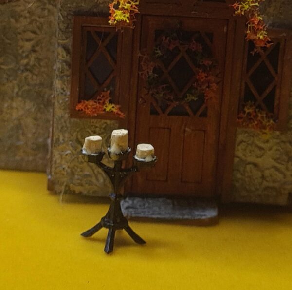 Dollhouse miniature candelabra, 1/48 scale