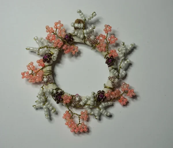 Dollhouse Christmas beads wreath, 1/12 scale