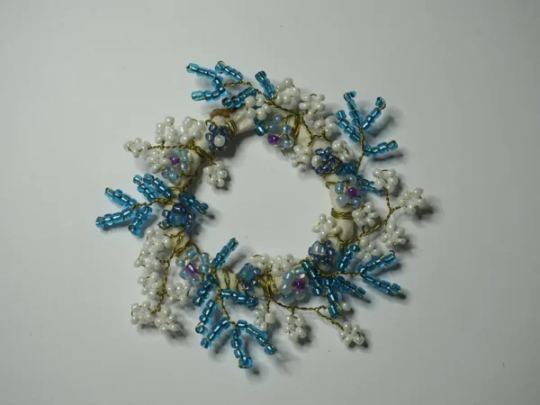 Dollhouse Christmas beads wreath, 1/12 scale