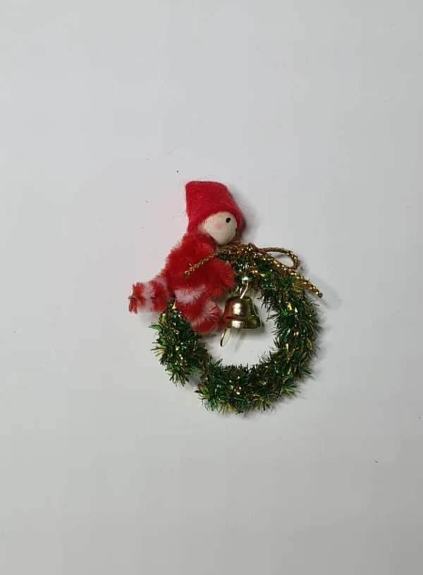 Dollhouse miniature Christmas Wreath, 1/12 scale