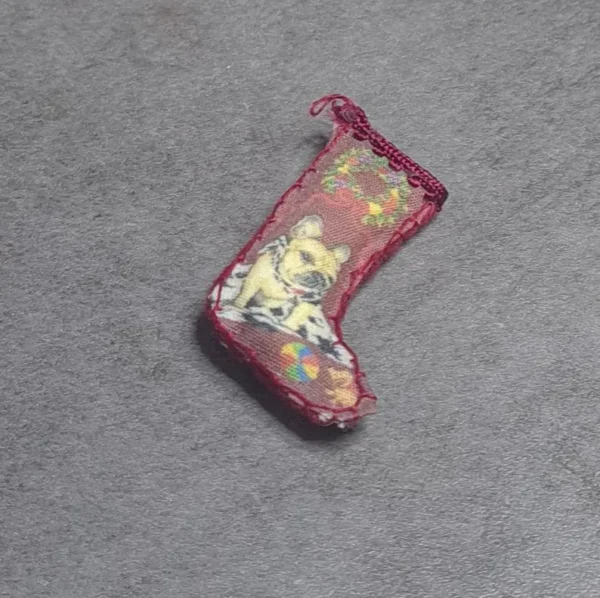 Dollhouse Christmas stocking, 1/12 scale