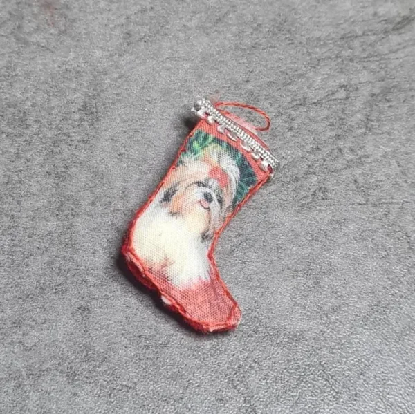 Dollhouse Christmas stocking, 1/12 scale