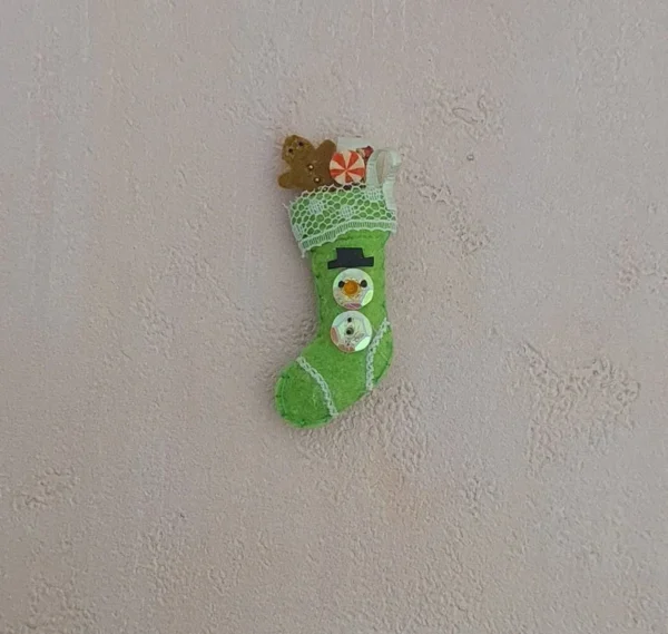 Dollhouse Christmas stocking, 1/12 scale