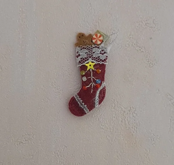 Dollhouse Christmas stocking, 1/12 scale