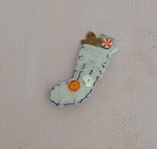 Dollhouse Christmas stocking, 1/12 scale