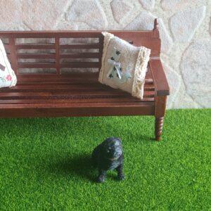 Dollhouse Miniature Black Pug Dog, 1/12 scale - Imagen 3