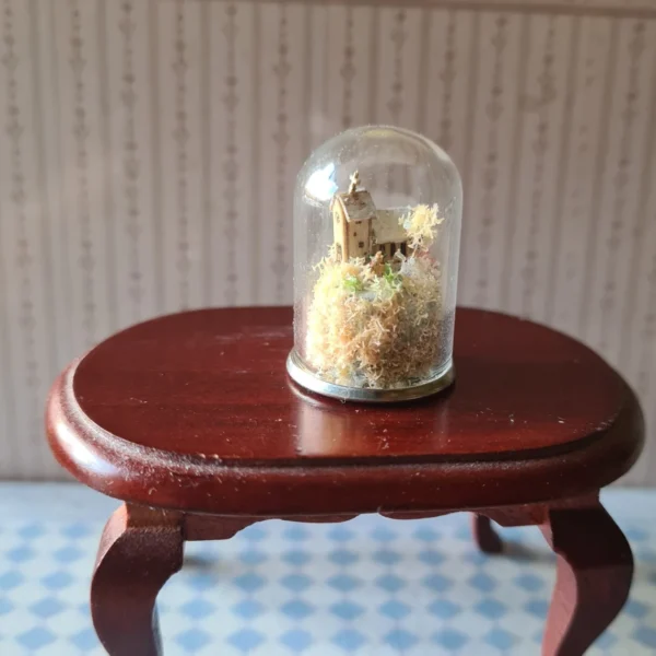 Dollhouse miniature house in dome, 1/12 scale