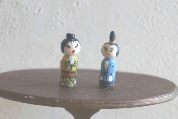 Dollhouse miniature Kokeshi dolls, 1/12 scale