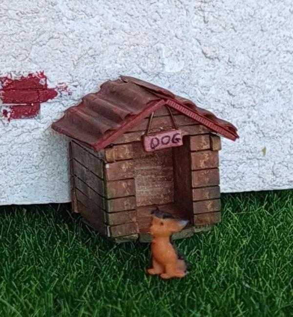 Dollhouse Dog Kennel, 1/48 scale