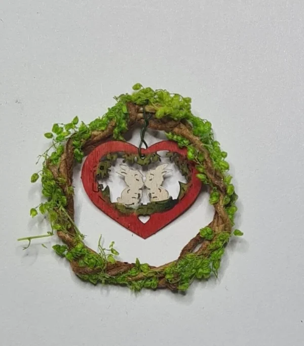 Miniature Easter wreath for 1/12 scale dollhouse.