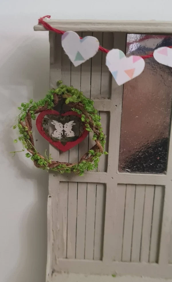 Miniature Easter wreath for 1/12 scale dollhouse. - Imagen 2