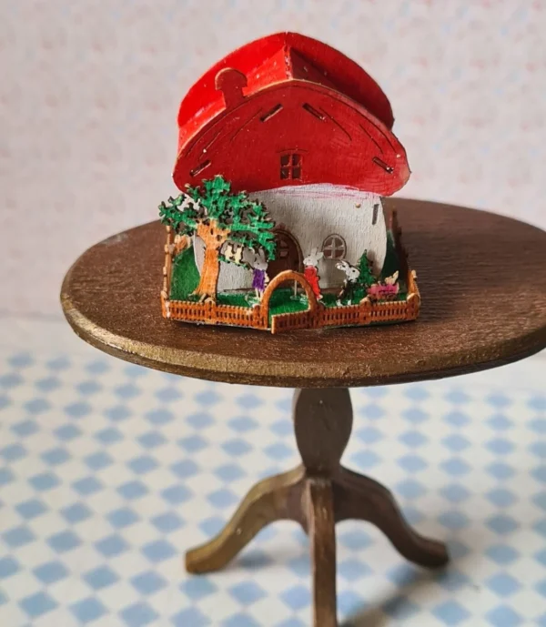 Miniature Easter bunny ornament for dollhouse, 1/12 scale - Imagen 2
