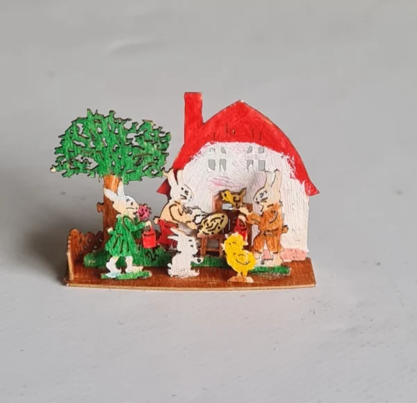 Miniature Easter bunny ornament for dollhouse, 1/12 scale
