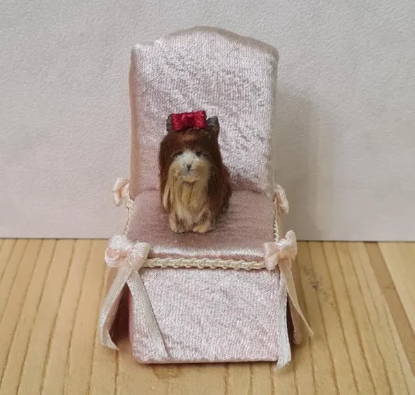 Dollhouse Miniature Yorkshire Dog, 1/12 scale