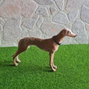 Alternative view of Dollhouse Greyhound dog, 1/12 scale