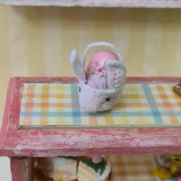 Dollhouse miniature Easter basket , 1/12 scale
