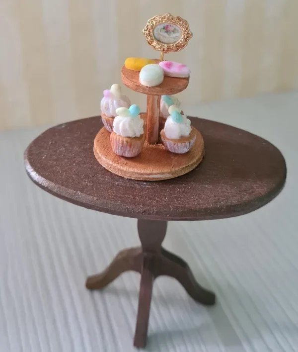 Dollhouse Easter cupcake stand, 1/12 scale - Imagen 2