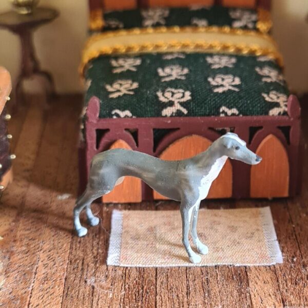 Dollhouse Greyhound dog, 1/48 scale