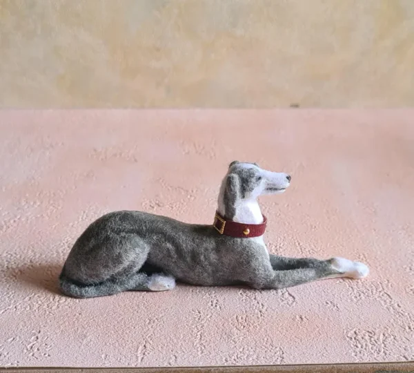 Dollhouse Greyhound dog, 1/12 scale