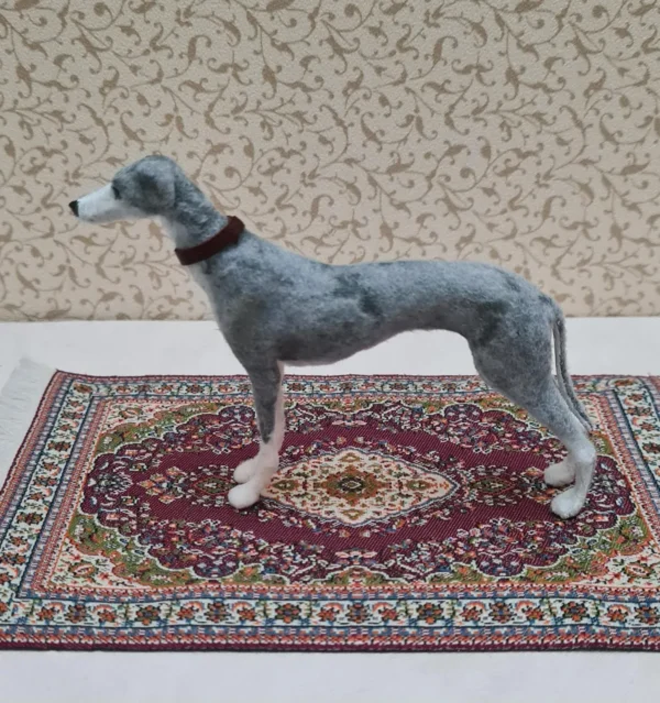 Dollhouse Greyhound dog, 1/12 scale