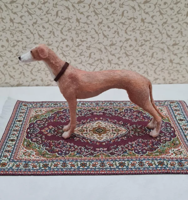 Dollhouse Greyhound dog, 1/12 scale