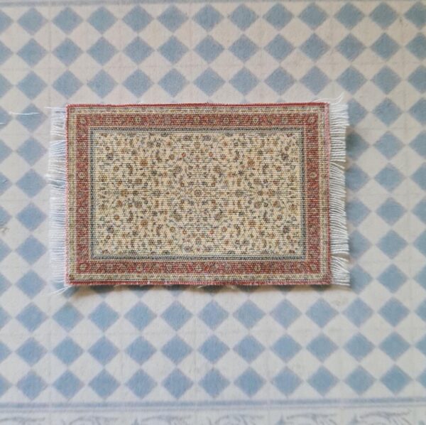 Dollhouse Miniature Fringed carpet, 1/48 scale