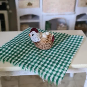 Dollhouse Miniature Egg Basket, 1/12 Scale