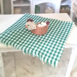 Dollhouse Miniature Egg Basket, 1/12 Scale