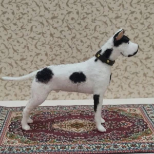 Dollhouse miniature Great Dane dog, 1/12 scale
