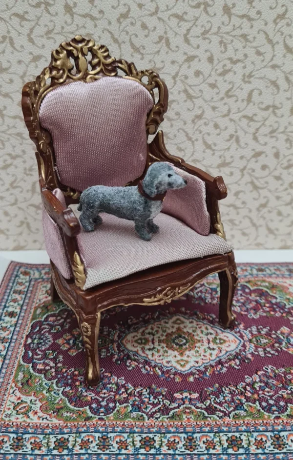 Dollhouse Miniature Dachshund Dog, 1/12 scale