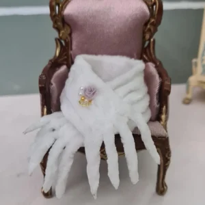 Dollhouse white stole, 1/12 scale