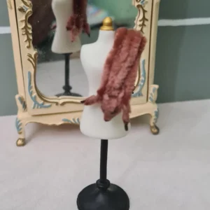 Dollhouse miniature fox brown stole, 1/12 scale
