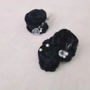 Alternative view of Dollhouse fur black hat and scarf, 1/12 Scale