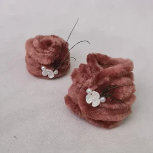 Alternative view of Dollhouse fur brown hat and scarf, 1/12 Scale
