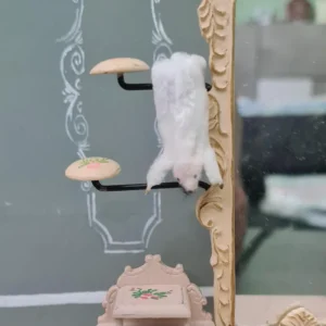 Alternative view of Dollhouse miniature fox white stole, 1/12 scale