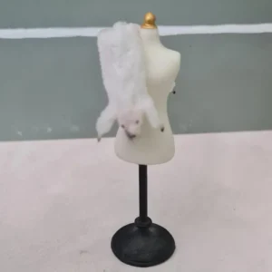 Dollhouse miniature fox white stole, 1/12 scale