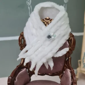 Dollhouse white stole, 1/12 scale