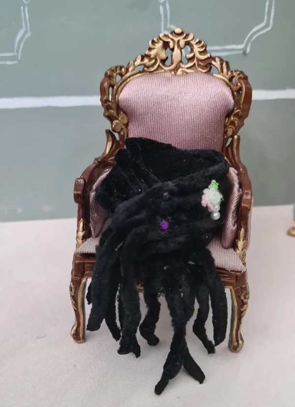 Dollhouse black stole, 1/12 scale