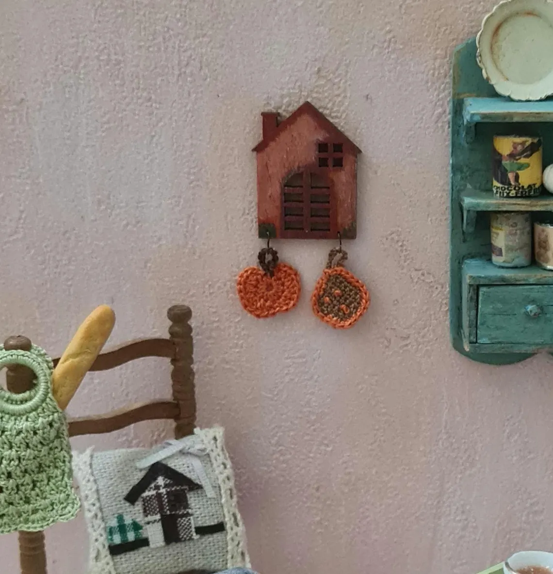 Dollhouse crochet potholders, 1/12 scale - Imagen 2