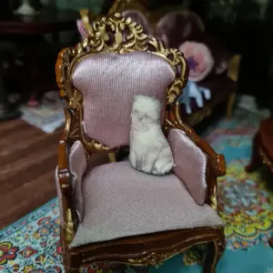 Antique animal-shaped cushion for dollhouse, 1/12 scale