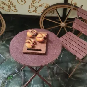 Alternative view of Handmade Miniature Chocolate Croissants Set – Dollhouse Food 1:12 Scale – Realistic Bakery Display