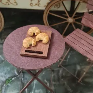 Alternative view of Handmade Miniature Croissants Set – Dollhouse Food 1:12 Scale – Realistic Bakery Display