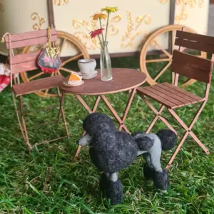 Alternative view of Miniature Poodle 1:12 Scale – Hand Painted and Flocked – Realistic Dollhouse Figure