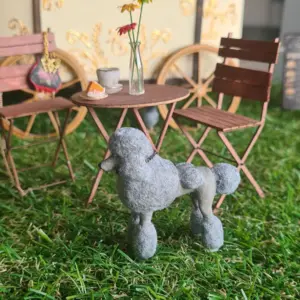 Alternative view of Miniature Poodle 1:12 Scale – Hand Painted and Flocked – Realistic Dollhouse Figure