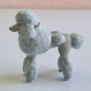 Miniature Poodle 1:12 Scale – Hand Painted and Flocked – Realistic Dollhouse Figure