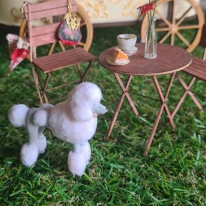 Alternative view of Miniature Poodle 1:12 Scale – Hand Painted and Flocked – Realistic Dollhouse Figure