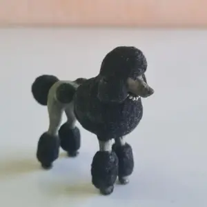 Miniature Poodle 1:12 Scale – Hand Painted and Flocked – Realistic Dollhouse Figure