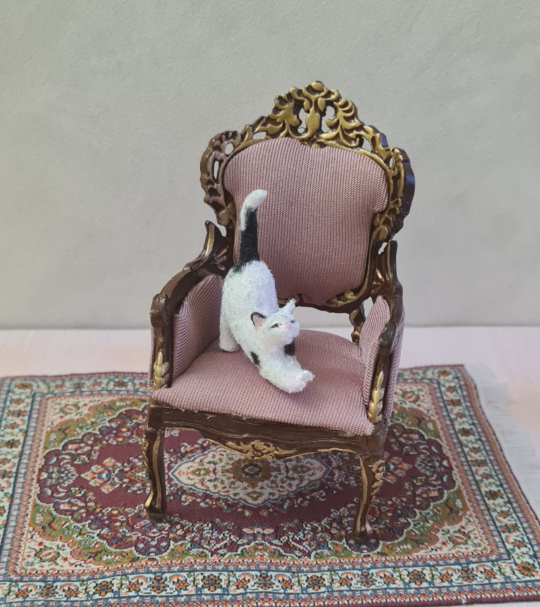 Dollhouse miniature cat 1/12 scale - Imagen 3