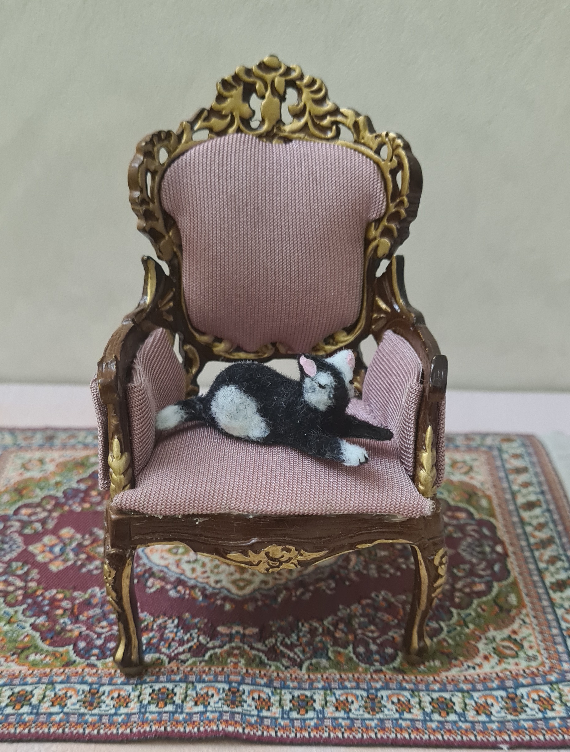 Dollhouse miniature cat 1/12 scale - Imagen 3