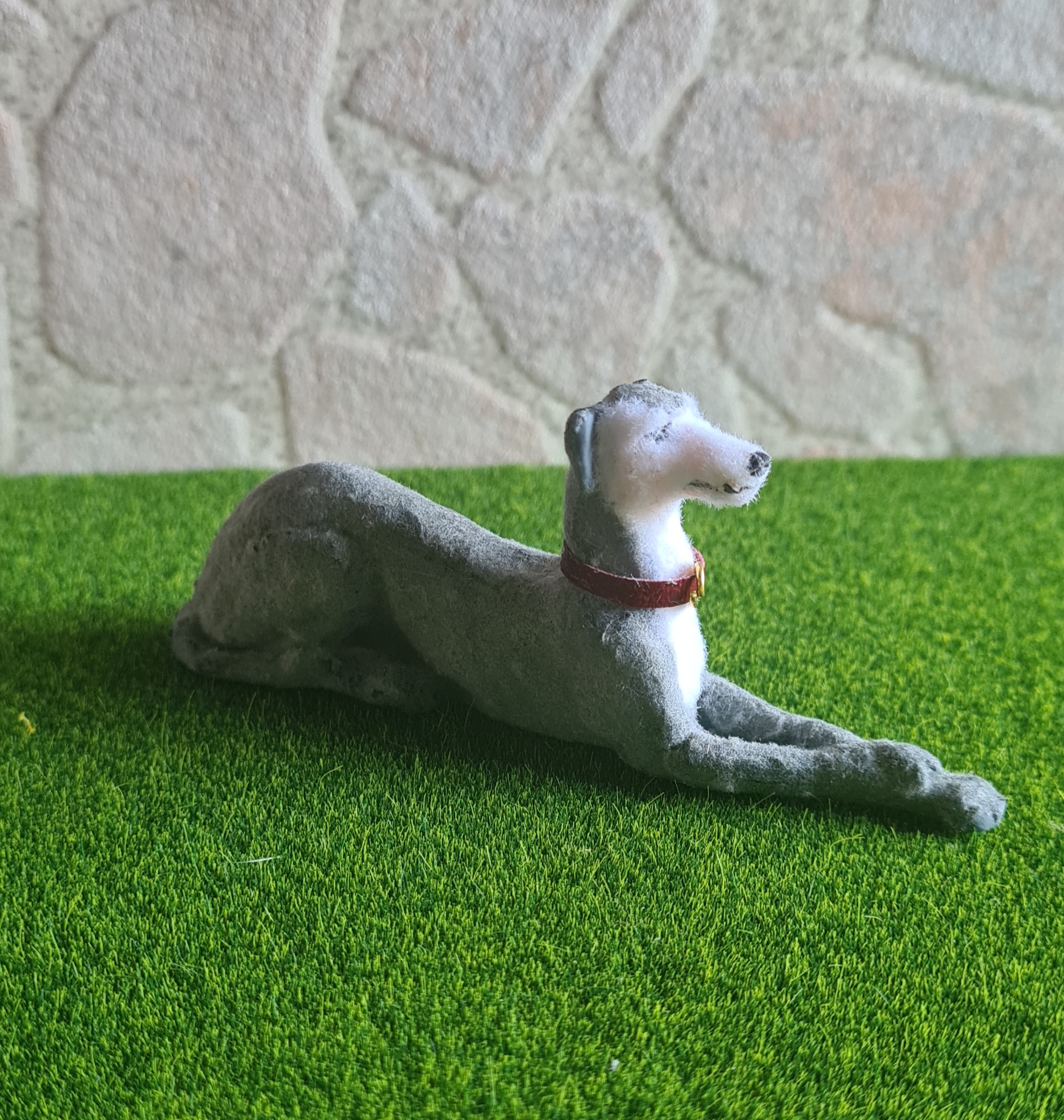 Dollhouse Greyhound dog, 1/12 scale